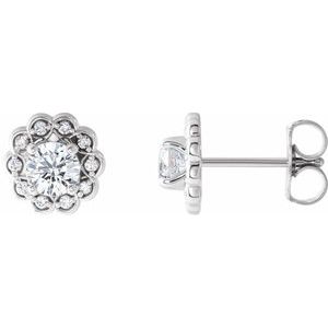 5/8 Ctw Natural Diamond Stud Earrings With Backs