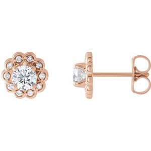 5/8 Ctw Natural Diamond Stud Earrings With Backs