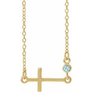 December Sideways Cross Adjustable Necklace