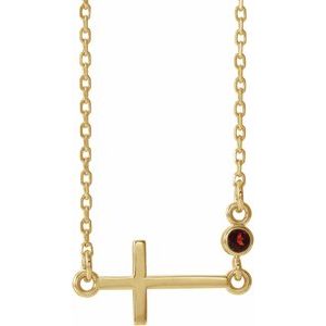 January Sideways Cross Adjustable Necklace