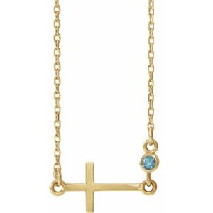 March Sideways Cross Adjustable Necklace