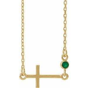 May Sideways Cross Adjustable Necklace