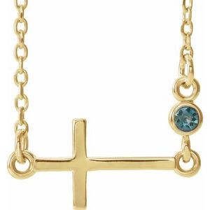 June Sideways Cross Adjustable Necklace