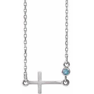 March Sideways Cross Adjustable Necklace