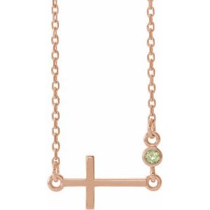 August Sideways Cross Adjustable Necklace