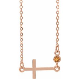 November Sideways Cross Adjustable Necklace