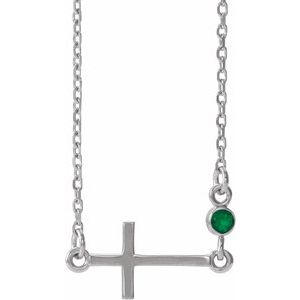 May Sideways Cross Adjustable Necklace