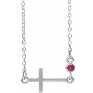 July Sideways Cross Adjustable Necklace