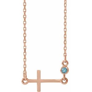 March Sideways Cross Adjustable Necklace