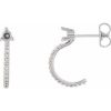 14K White 3 mm Round 1/6 CTW Natural Diamond Semi-Set J-Hoop Earrings