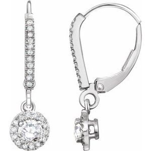 5/8 Ctw Natural Diamond Halo-Style Earrings