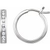 14K White 1/2 CTW Natural Diamond Channel-Set 16.5 mm Hoop Earrings