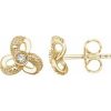 14K Yellow 1/6 CTW Natural Diamond Knot Earrings