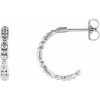 Platinum Beaded 14.6 mm Hoop Earrings