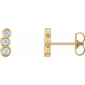 1/8 Ctw Natural Diamond Graduated Petite Ear Climbers