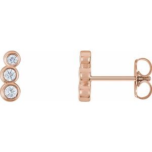 1/8 Ctw Natural Diamond Graduated Petite Ear Climbers