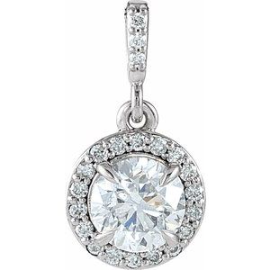 Platinum 9/10 CTW Natural Diamond Halo-Style Pendant