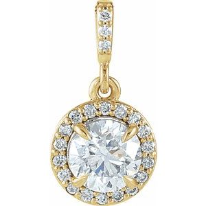 9/10 Ctw Natural Diamond Halo-Style Pendant