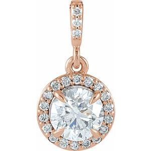 9/10 Ctw Natural Diamond Halo-Style Pendant