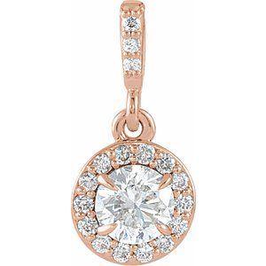 3/8 Ctw Natural Diamond Halo-Style Pendant