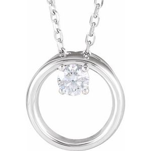 1/10 Ct Natural Diamond Circle Necklace