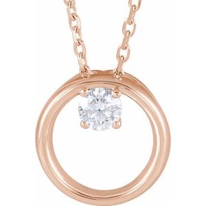 1/10 Ct Natural Diamond Circle Necklace