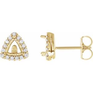 1/8 Ctw Natural Diamond Semi-Set Earrings