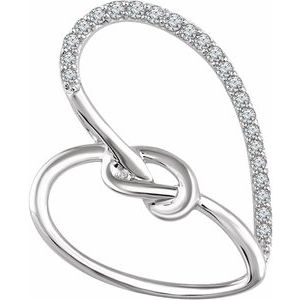 1/8 Ctw Natural Diamond Heart Knot Pendant