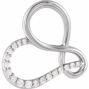 Platinum .06 CTW Natural Diamond Infinity-Inspired Heart Pendant