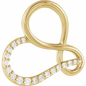 14K Yellow .06 CTW Natural Diamond Infinity-Inspired Heart Pendant