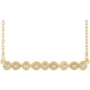 .07 Ctw Natural Diamond Bar Necklace