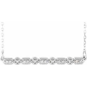 1/10 Ctw Natural Diamond Bar Necklace