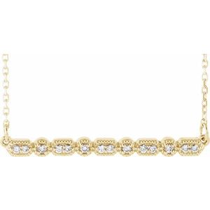 1/10 Ctw Natural Diamond Bar Necklace