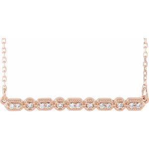 1/10 Ctw Natural Diamond Bar Necklace