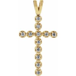 1/6 Ctw Natural Diamond Cross Pendant