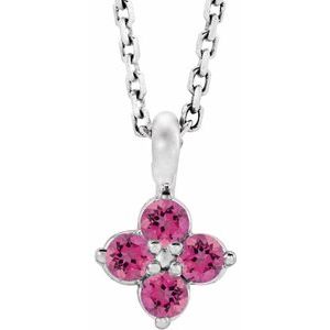 Imitation Pink Tourmaline Necklace