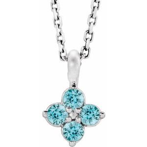 Imitation Blue Zircon Necklace