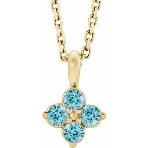 Youth Natural Blue Zircon Necklace