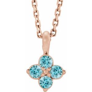 Youth Natural Blue Zircon Necklace