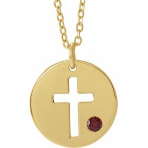 Pierced Cross Disc Necklace