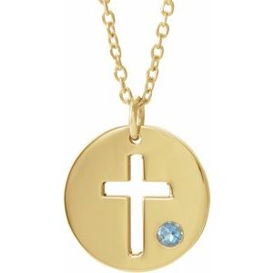 Pierced Cross Disc Necklace