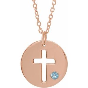 Pierced Cross Disc Necklace