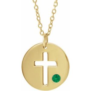 Pierced Cross Disc Necklace