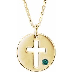 Pierced Cross Disc Necklace