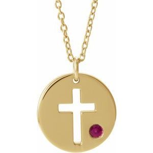 Pierced Cross Disc Necklace