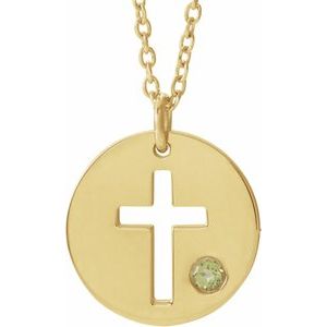 Pierced Cross Disc Necklace