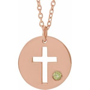 Pierced Cross Disc Necklace