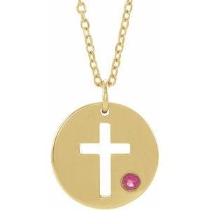 Pierced Cross Disc Necklace