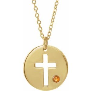 Pierced Cross Disc Necklace