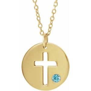 Pierced Cross Disc Necklace